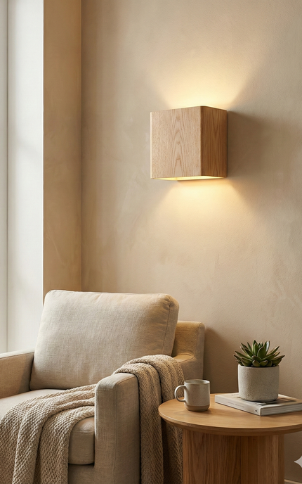 Applique Cube en Bois - Chalet