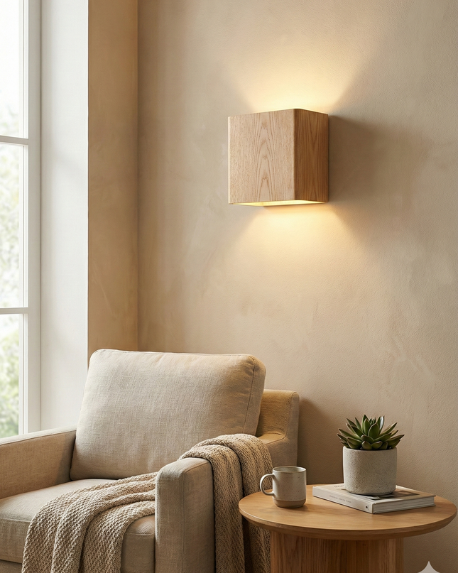 Applique Cube en Bois - Chalet