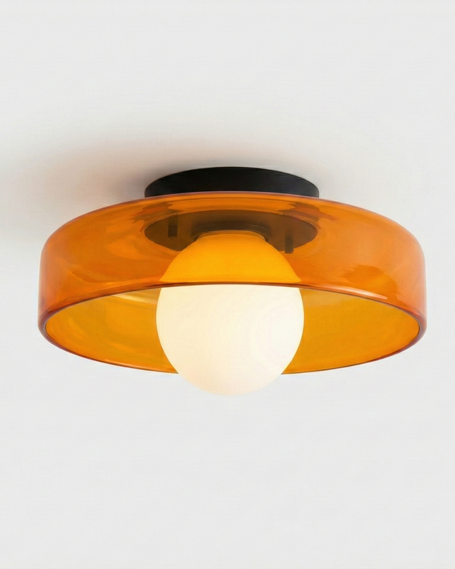 Plafonnier Rétro Verre - Saturne