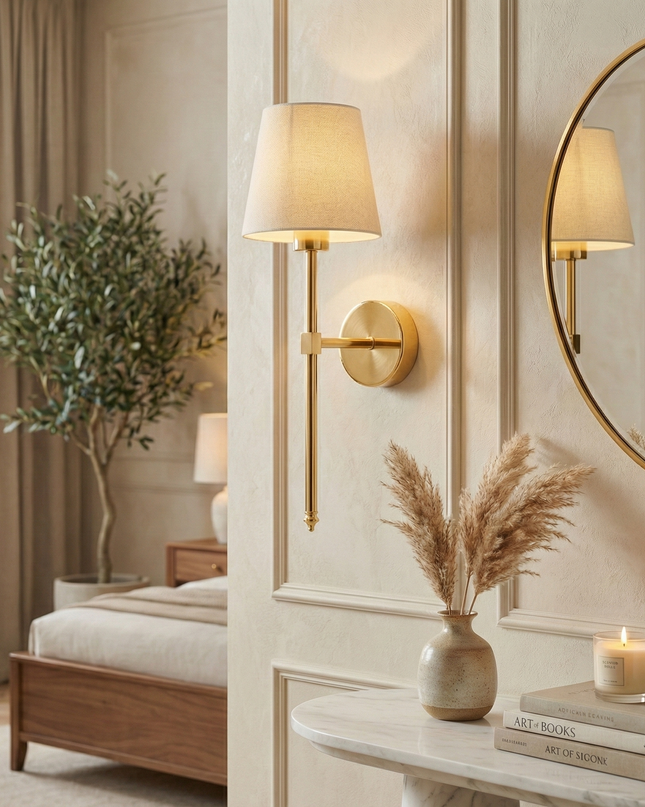 Applique Laiton et Abat-Jour - Signature